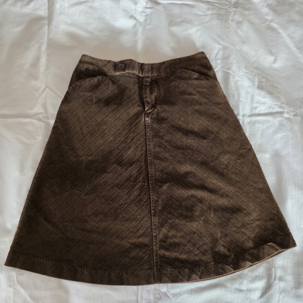 VINTAGE BROWN CORD GAP MINI SKIRT, SIZE 0